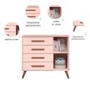 Ver mais imagens de Quarto de Bebê Completo Q Encanto Retrô com Berço Mini Cama Guarda Roupa Cômoda e Colchão Movellu