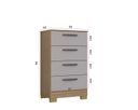 Ver imagem 4 de Cômoda Organizadora para Roupas com 4 Gavetas - Damasco/offwhite