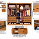 Ver imagem 6 de Guarda-Roupa Casal 3 Portas de Correr e 6 Gavetas com Espelho 100% MDF Cinamomo Fendi Linha Soberano