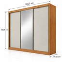 Ver imagem 4 de Guarda-Roupa Casal 3 Portas de Correr e 6 Gavetas com Espelho 100% MDF Cinamomo Fendi Linha Soberano