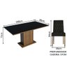 Conjunto Sala de Jantar Mesa Tampo de Madeira 6 Cadeiras Rustic/preto/oxford Hanna Madesa - 3