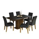 Ver imagem 2 de Conjunto Sala de Jantar Mesa Tampo de Madeira 6 Cadeiras Rustic/preto/oxford Hanna Madesa