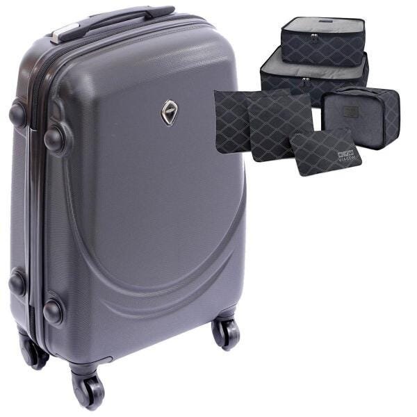 Mala De Viagem Grande Com 6 Organizadores Estampados Pretos - 1