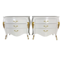 Ver imagem 1 de Mesa de Cabeceira Bombê Luís Xv em Madeira Maciça com Apliques Folheados a Ouro