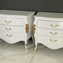 Ver imagem 3 de Mesa de Cabeceira Bombê Luís Xv em Madeira Maciça com Apliques Folheados a Ouro