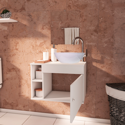 Gabinete para Banheiro de Madeira com Cuba 60cm Suspenso - 2