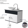 Gabinete para Banheiro 60cm Suspenso com Cuba Armário para Lavabo - Brovália - 3