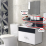 Gabinete para Banheiro 60cm Suspenso com Cuba Armário para Lavabo - Brovália - 5