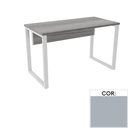 Ver imagem 1 de Mesa de Escritório Pé Tubular Pe25 em Mdp 90x60cm Cinza com Base Cinza