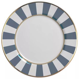 Conjunto com 6 Pratos Raso Blue Strip Ø 29cm Alleanza Cerâmica