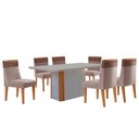 Ver imagem 2 de Mesa de Jantar Isadora 180cm Tampo Mdf Vidro com 6 Cadeiras Andes
