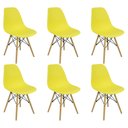 Ver imagem 1 de Kit 6 Cadeiras Charles Eames Eiffel Wood Design Amarelo Amarela