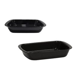 Kit Travessa Servir Vemplast 2 Peças P+M Polipropileno Preto - 1