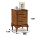 Ver imagem 3 de Mesa de Cabeceira 4 Gavetas Pés Luis Xv em Madeira Cor Imbuia Glazer
