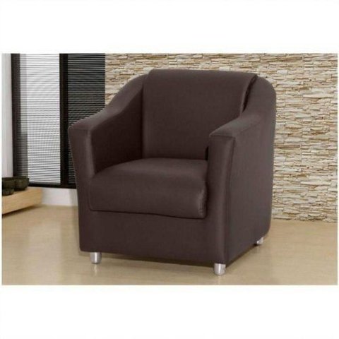 Poltrona Decorativa Tilla Consultório Recepção Sala de Estar Corino Marrom - Ninho Decor