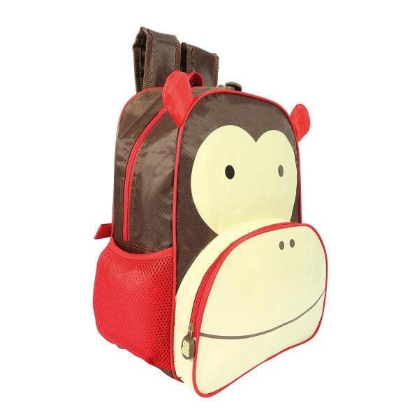 Mini Mochila Escolar E Lancheira Térmica Zoo Macaco Colorizi - 3