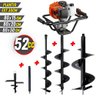 Perfuratriz De Solo Tekna EA52XS Á Gasolina 2T 52CC 2,5HP Com KIT 4 Brocas + Extensor 30cm - 2