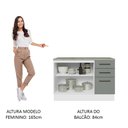 Ver imagem 7 de Balcão de Pia Cozinha 2 Portas e 3 Gavetas (Com Tampo) Branco/Cinza Agata Madesa