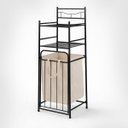 Ver imagem 1 de Cesto de Roupas com Prateleiras Multiuso Lavanderia Dy-38l Preto