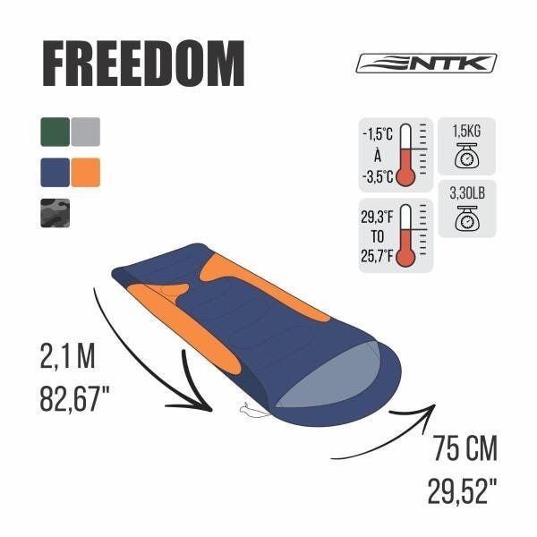 Saco De Dormir Nautika Freedom Temperatura -1,5 À -3,5 Graus - 4