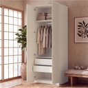 Ver imagem 2 de Guarda Roupa Planejado 2 Portas Ripadas 80cm Samambaia CabeCasa MadeiraOriginals Off White