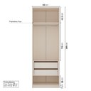 Ver imagem 4 de Guarda Roupa Planejado 2 Portas Ripadas 80cm Samambaia CabeCasa MadeiraOriginals Off White
