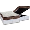 Ver imagem 1 de Cama Box Baú King: Colchão Anatômico Probel Guarda Costas Extra Firme + Base Crc Courano White (