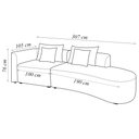 Ver imagem 4 de Sofá Curvo Decorativo Kimiko 307Cm 3 Lugares Sala de Estar com Chaise Bouclê Branco G52 - Gran Belo