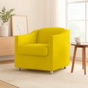 Ver imagem 1 de Poltrona Decorativa para Sala, Escritorio, Recepção Tila Suede Amarelo