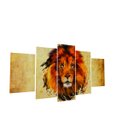 Ver imagem 5 de Quadro Decorativo O Leão da Tribo de Judá Marrom Dourado