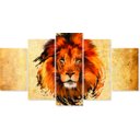 Ver imagem 1 de Quadro Decorativo O Leão da Tribo de Judá Marrom Dourado