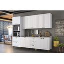 Ver imagem 7 de Módulo Cozinha Henn Americana Paneleiro c/ 2 Portas e 2 Gavetas (2 Fornos) 71.5cm Branco/Nature