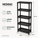 Ver imagem 4 de Estante Organizadora 5 Prateleiras 5 Nichos Plástico Preto