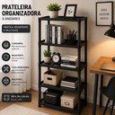 Ver imagem 6 de Estante Organizadora 5 Prateleiras 5 Nichos Plástico Preto