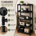 Ver imagem 2 de Estante Organizadora 5 Prateleiras 5 Nichos Plástico Preto