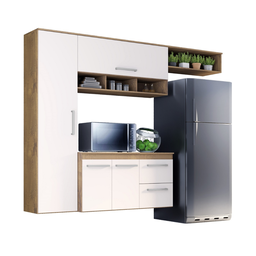 Cozinha Compacta Lua 4 Portas 2 Gavetas Castanho/off White - 7