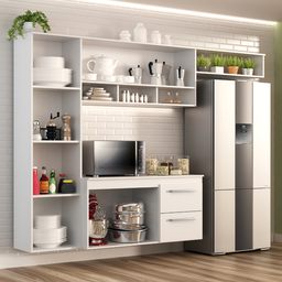 Cozinha Compacta Lua 4 Portas 2 Gavetas Branco - 2