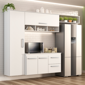 Cozinha Compacta Lua 4 Portas 2 Gavetas Branco
