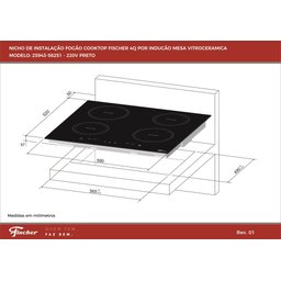 Cooktop de Indução Fischer 4 Bocas com Touch Screen Vitrocerâmica 220v 33243-89825 - 6