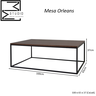 Mesa Grande Centro Sala Orleans Estilo Industrial Metal Madeira:Preto - 7