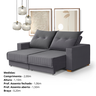 Sofa Retratil Conforto Reclinável com Pes de Madeira Rodizios - 4