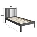 Ver imagem 5 de Cama de Solteiro 100% Madeira Maciça Pinus com Cabeceira Charcoal