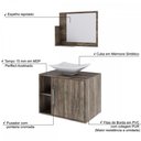 Ver imagem 4 de Armário de Banheiro com Cuba e Espelho 1 Porta 2 Prateleiras Carvalho Dark 13689 - Compace