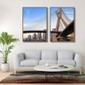 Kit 2 Quadro Tela Canvas Ponte Estaiada São Paulo Sala Foto:Madeira - 2