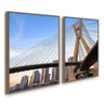 Kit 2 Quadro Tela Canvas Ponte Estaiada São Paulo Sala Foto:Madeira - 1