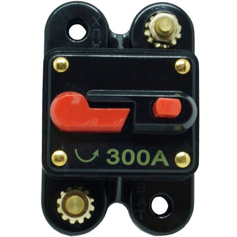 Disjuntor Automotivo 300a Proteção Som Bateria Fusível Resetável Liga Desliga Svart 0756
