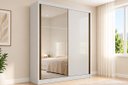 Ver imagem 1 de Guarda Roupa Solteiro com Espelho 100% MDF 2 Portas de Correr 3 Gavetas 162cm Thor Plus Branco - N