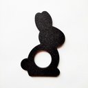Ver imagem 1 de 6 Argolas Para Guardanapo Do Coelhinho / Páscoa -Toque 3D: Preto