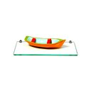 Ver imagem 1 de Porta Shampoo Reto em Vidro Incolor Lapidado - Aquabox - 40cmx14cmx10mm