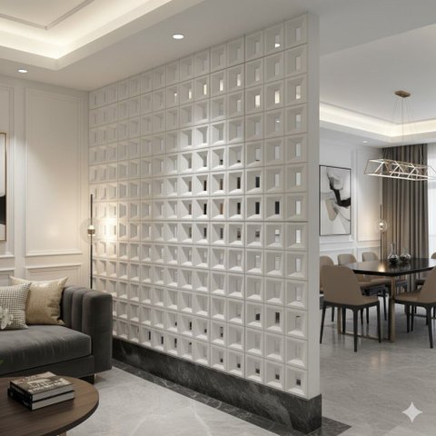 Kit 2 Divisória de ambiente  Pedra Leve Cobogó Decorativo 120cm X 60cm 2,5 cm Formaco Decor